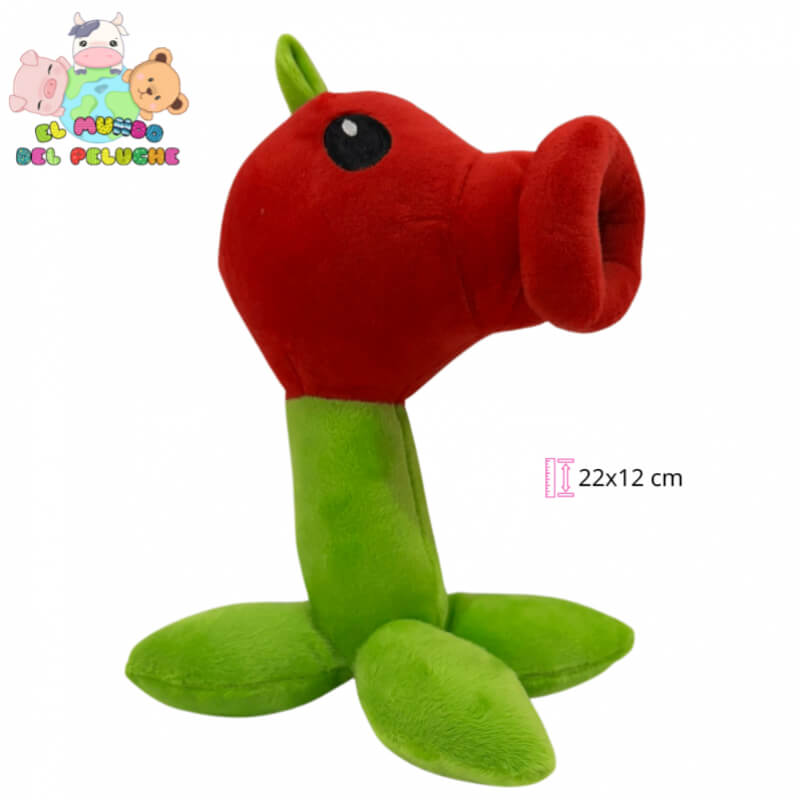 Peluche Planta Lanzaguisante | Plantas vs Zombies | 22x12 cm | El Mundo del Peluche