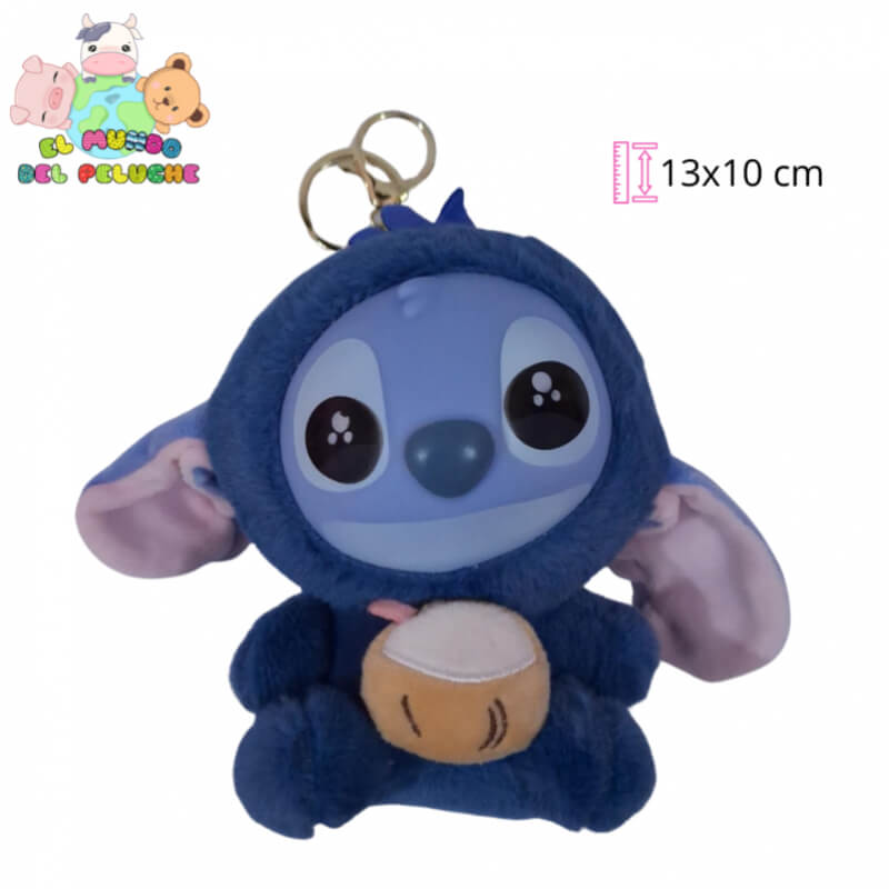 Llavero de Peluche Stitch Cabezón | Edición Coleccionable con Cabeza Plástica | 13x10 cm | El Mundo del Peluche