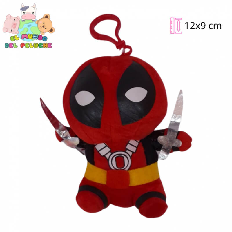 Llavero de Peluche Deadpool | Superhéroe Rojo y Divertido | 12x9 cm | El Mundo del Peluche