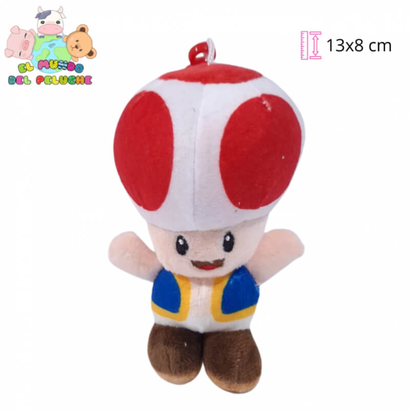 Llavero de Peluche Hongo Mario Bros Edición Gamer | 13x8 cm | El Mundo del Peluche