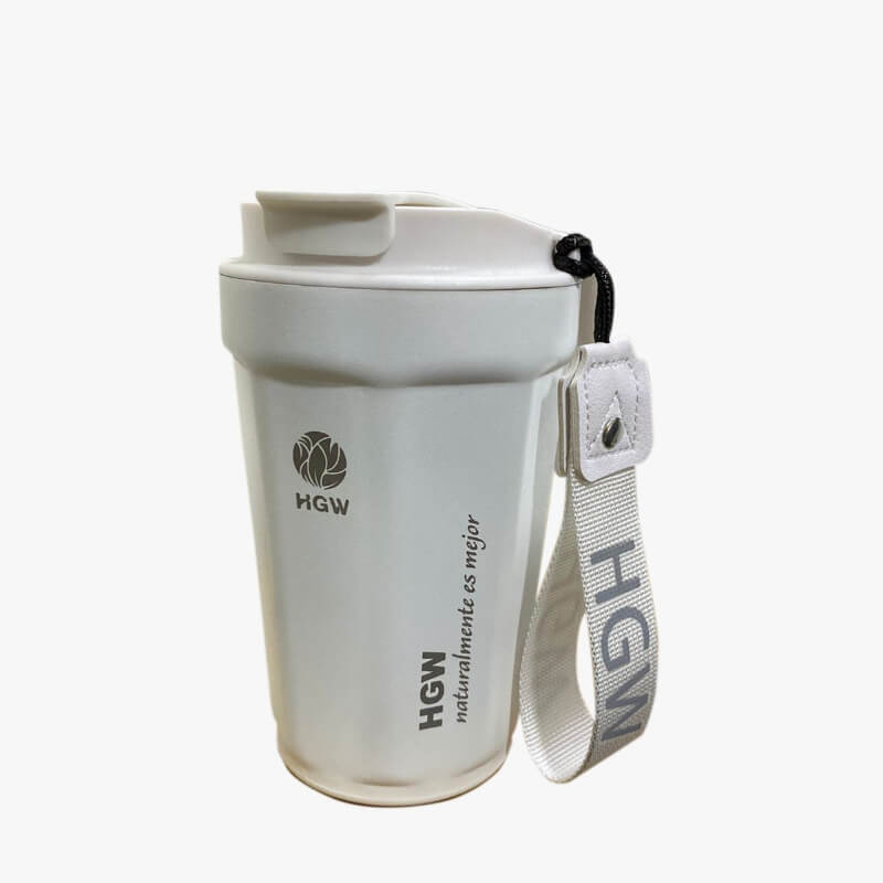 Vaso Hermético Acero Inoxidable Blanco - 1 Unidad | Bebidas Frías/Calientes