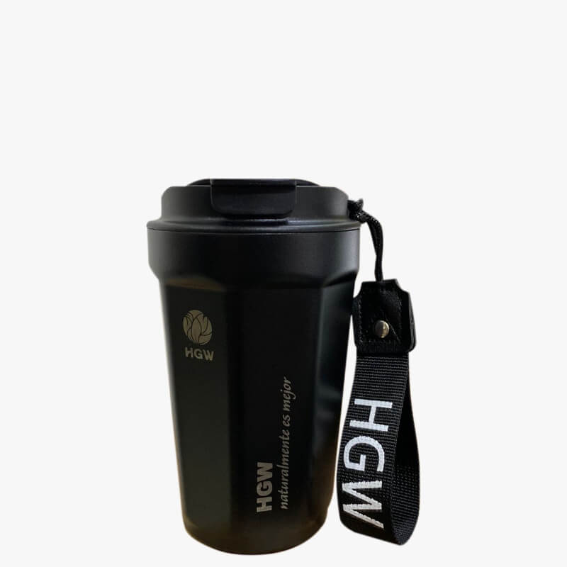 Vaso Térmico Hermético Acero Inoxidable Negro - Bebidas Frías/Calientes (500ml)
