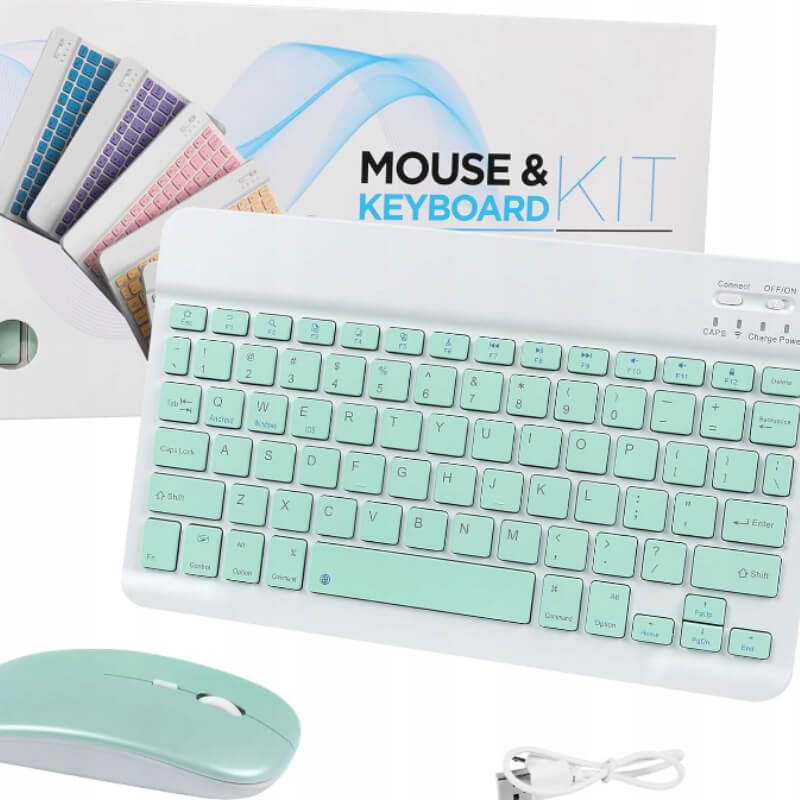 COMBO MOUSE KEYBOARD BLUETOOTH WY-030 GREEN VERDE
