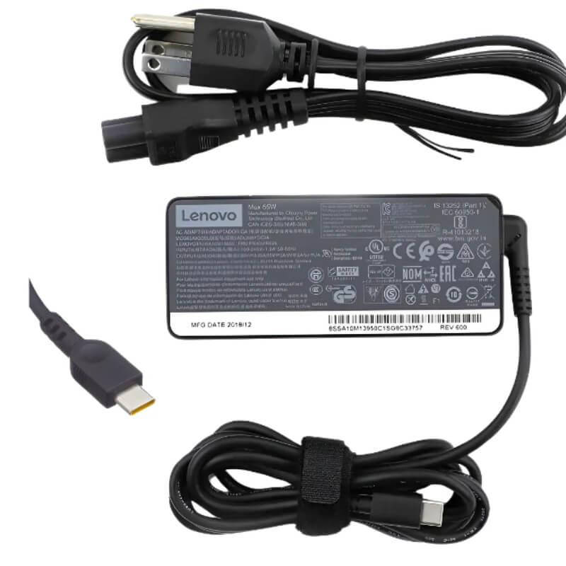 CARGADOR LENOVO ADLX65YDC2D 20V/3.25A/65W PLUG TIPO C NEGRO