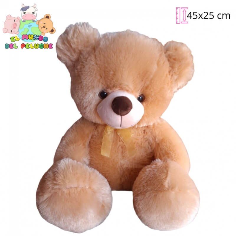 Peluche Oso Nieves | Peluche Clásico con Moño | 45x25 cm | El Mundo del Peluche