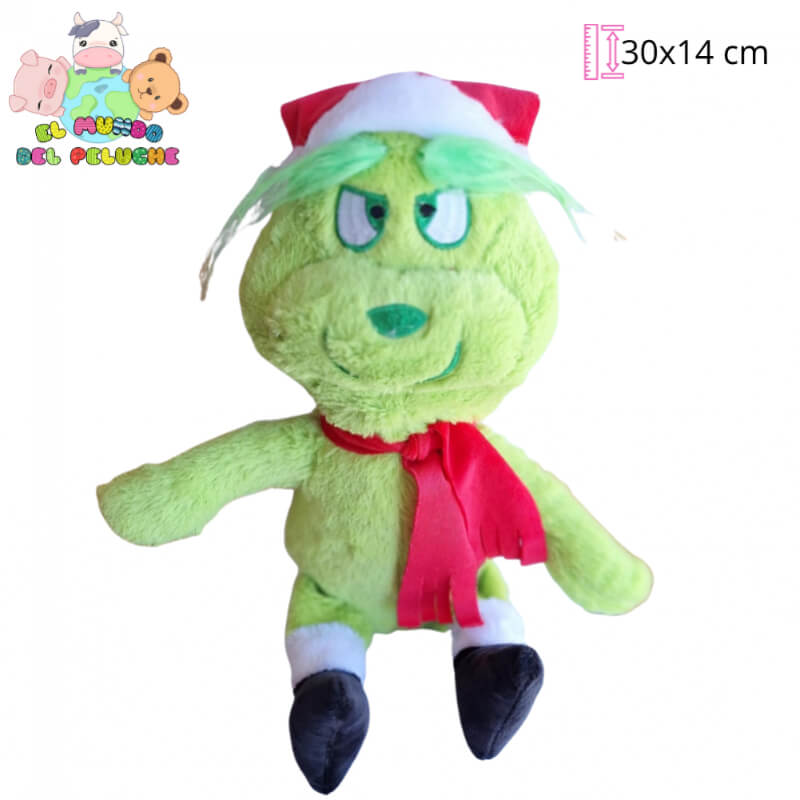 Grinch #2 Navidad | Peluche Navideño con Gorro y Bufanda | 30x14 cm | El Mundo del Peluche
