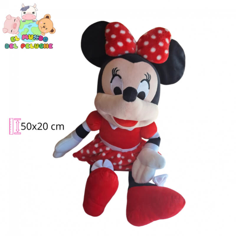 Minnie Mouse #3 | Peluche Clásico con Vestido de Lunares | 50x20 cm | El Mundo del Peluche