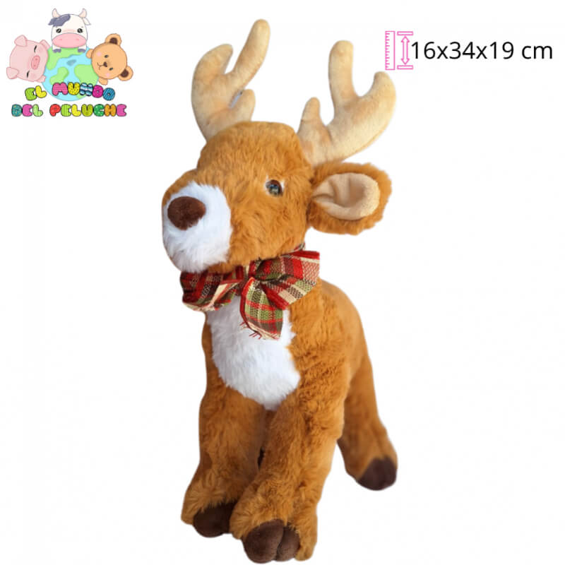 Reno Navideño Parado | 16x34x19 cm | El Mundo del Peluche