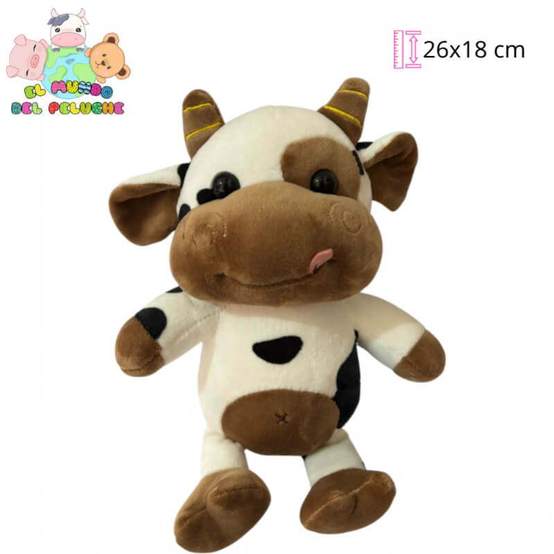 Peluche Vaca Pinta | Diseño Tierno y Premium | 26x18 cm | El Mundo del Peluche