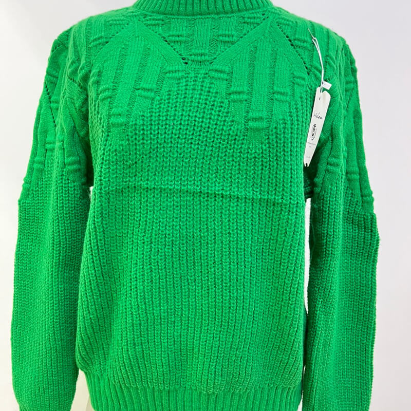Suéter de Punto Verde - Talla Grande (2XL/3XL) - Elegante y Cómodo