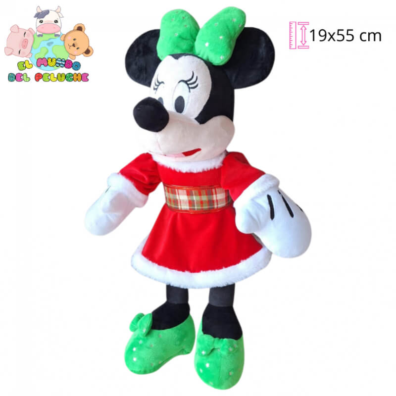 Peluche Minnie Mouse Navideña #1 | Vestido Christmas | 19 x 55 cm | El Mundo del Peluche