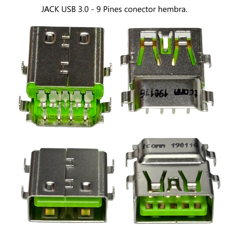 JACK USB 3.0 de 9 pines conector hembra.