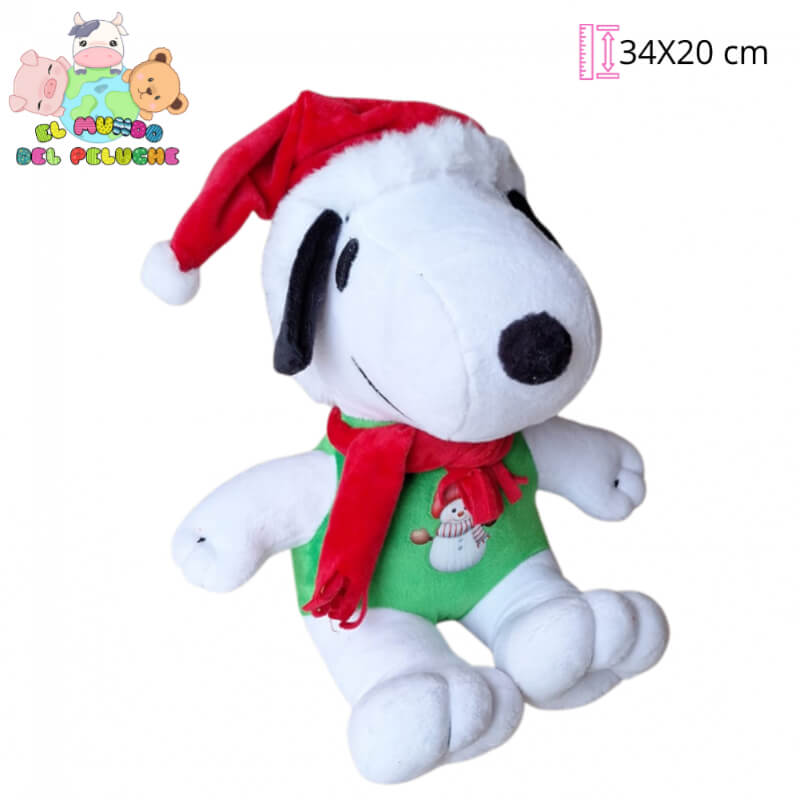 Peluche Navideño Snoopy con Bufanda | 20x34 cm | El Mundo del Peluche
