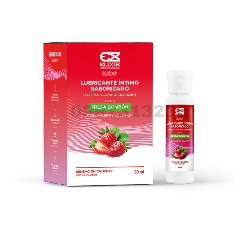 Lubricante Íntimo Caliente Fresa Bombón 30ml - Elixir de Placer y Sensualidad