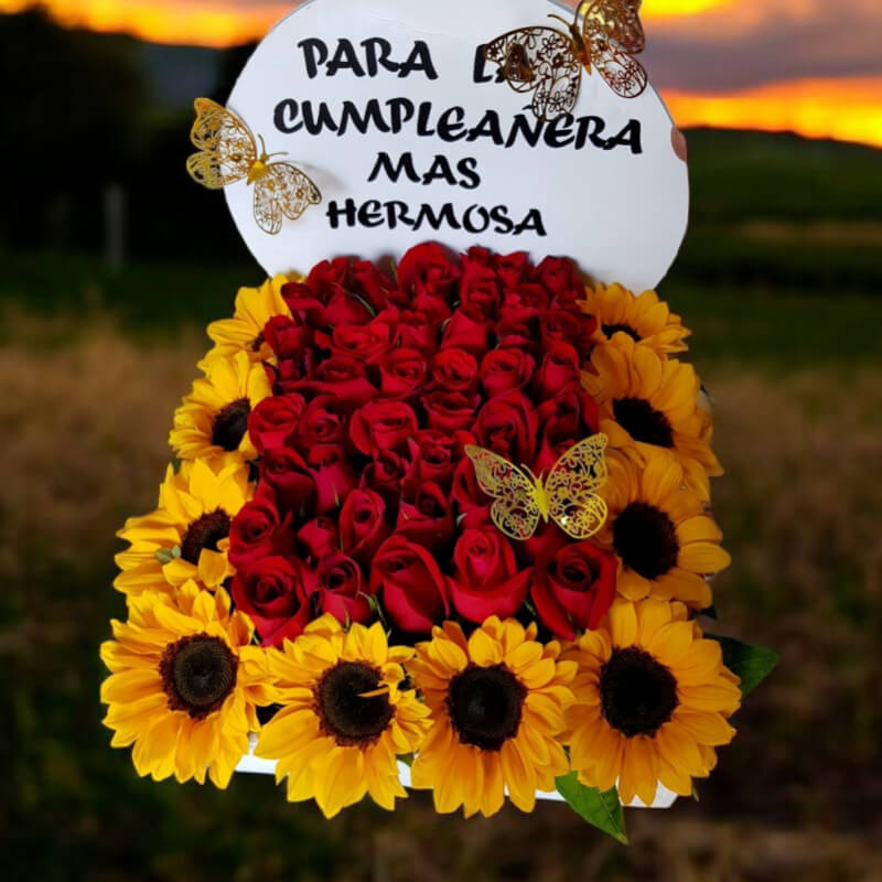 Arreglo Floral en Caja (Cumpleaños)