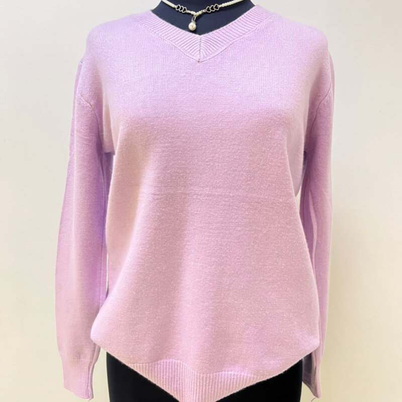 Blusas de punto color lila talla grande