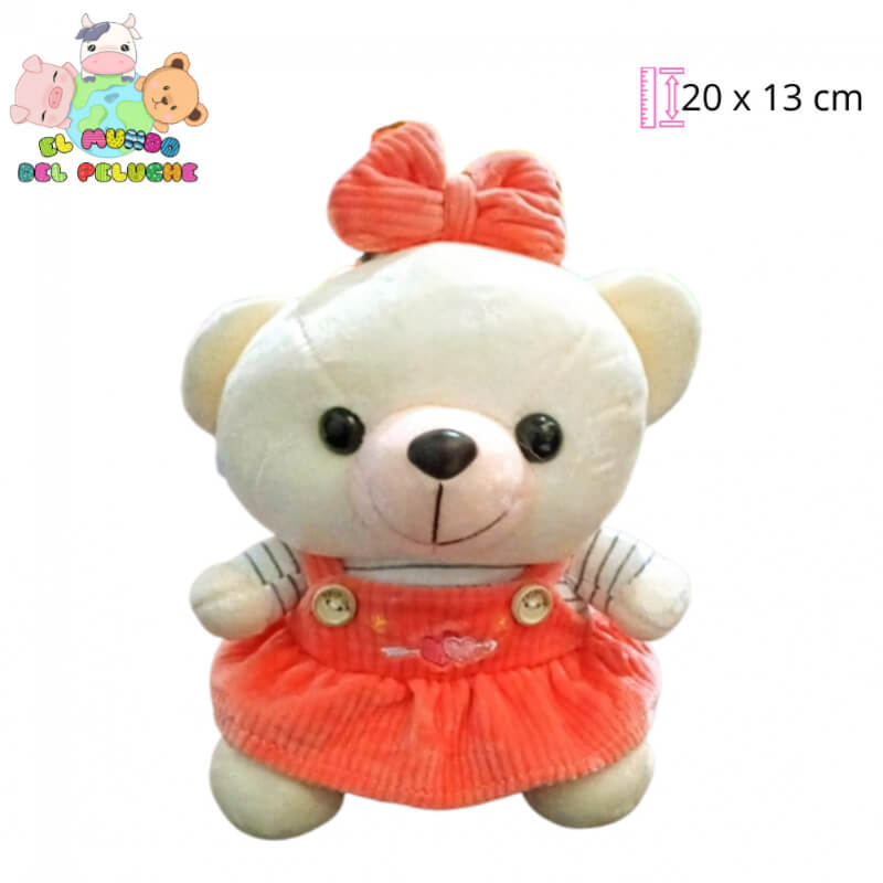Peluche Osa Mini con Vestido | Diseño Clásico Infantil | 20 x 13 cm | El Mundo del Peluche