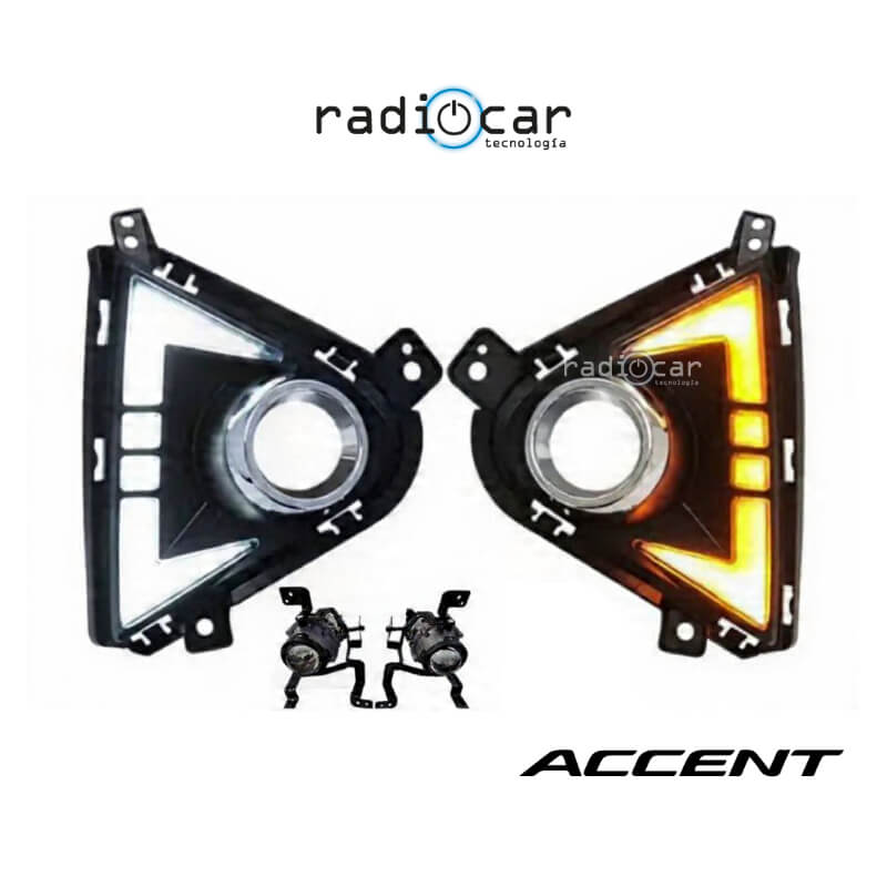 Neblineros + luz diurna + luz direccional Hyundai Accent 2021