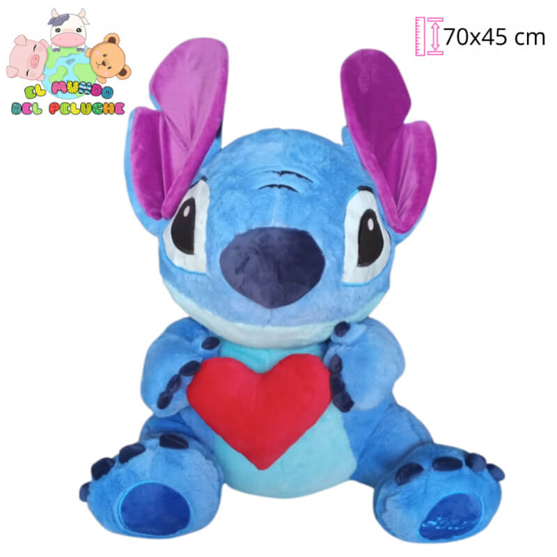 Peluche de Personaje | Stitch #5 Pelusoft con Corazón | 70 x 45 cm | El Mundo del Peluche