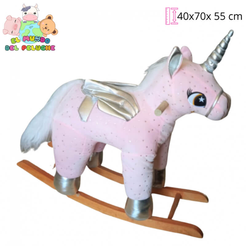 Mecedora Infantil | Unicornio Chica Montable | 40 x 70 x 55 cm | El Mundo del Peluche