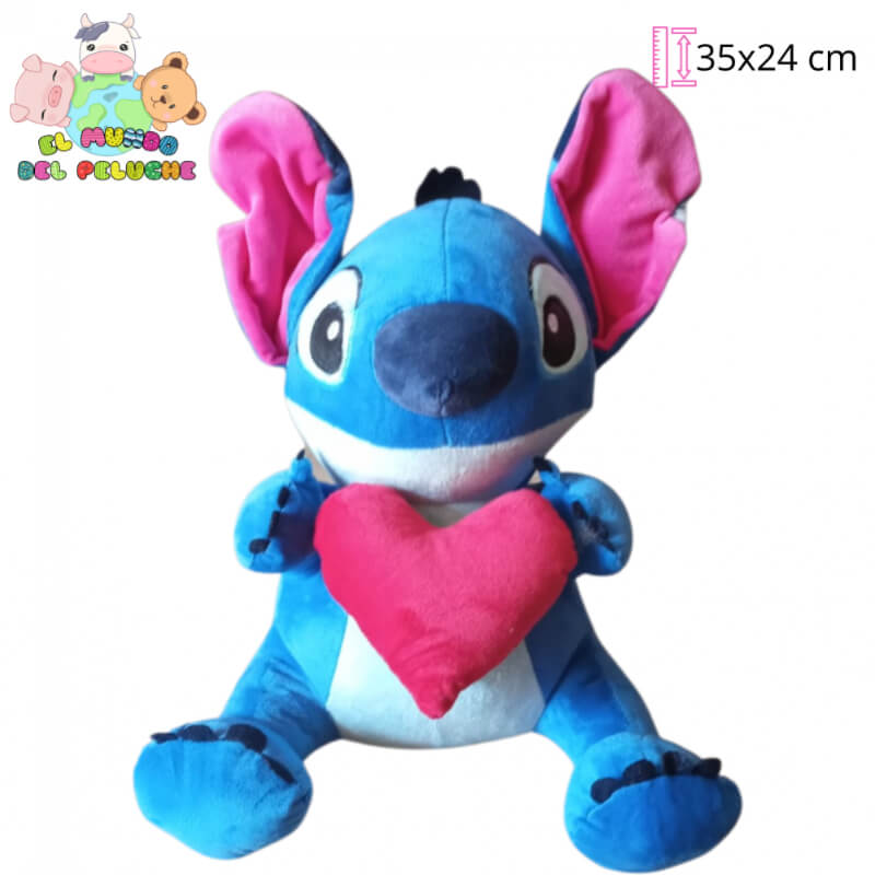 Peluche de Personaje | Stitch #2 con Corazón | 35 x 24 cm | El Mundo del Peluche