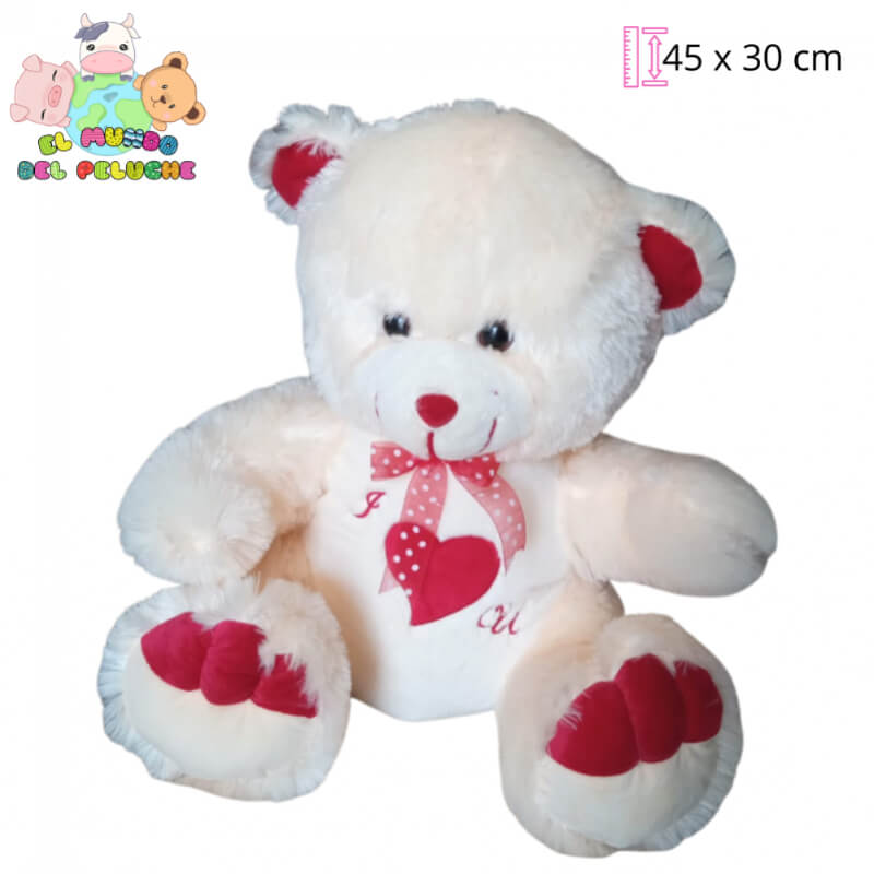 Oso de Peluche | Oso Charly con Corazón Grande | 45 x 30 cm | El Mundo del Peluche