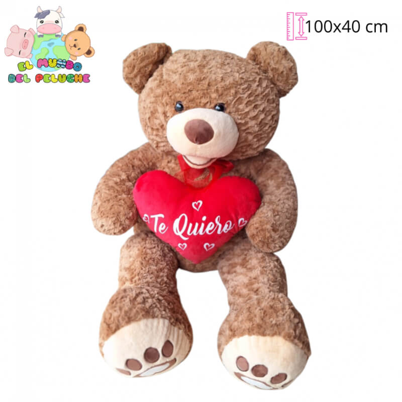 Oso de Peluche | Oso Sami Grande con Corazón | 100 x 40 cm | El Mundo del Peluche
