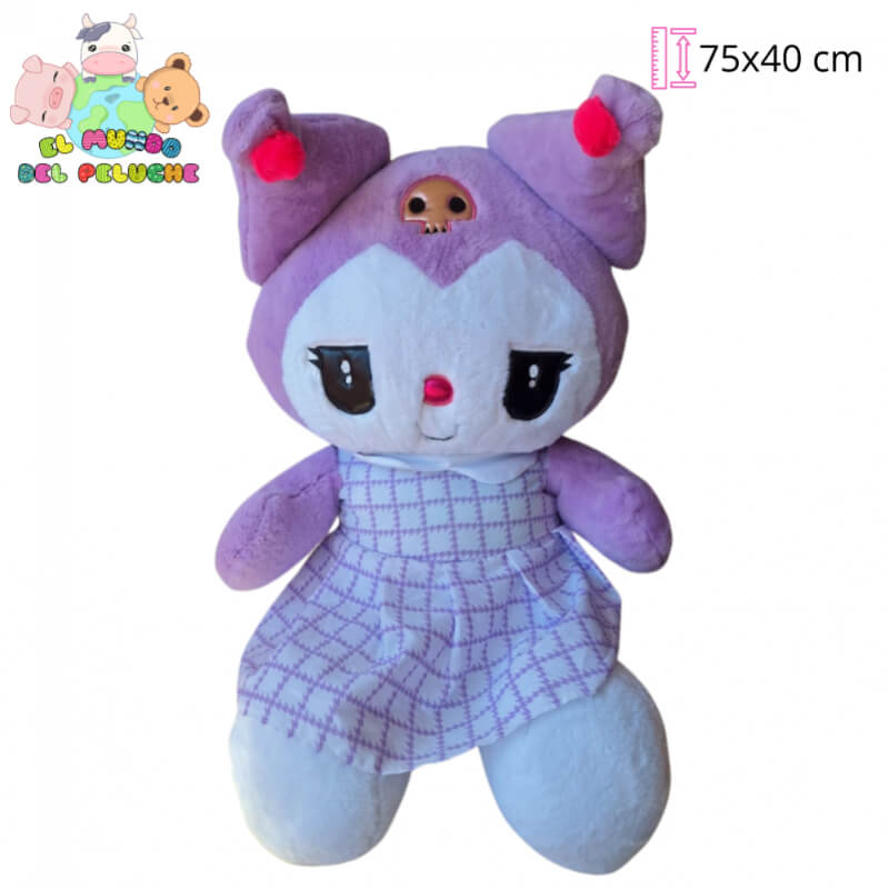Peluche Kuromi Gigante con Vestido | 75 x 40 cm | El Mundo del Peluche