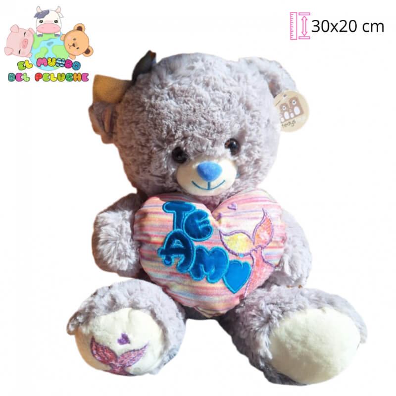 Oso de Peluche | Oso Boon con Corazón “Te Amo” | 30 x 20 cm | El Mundo del Peluche