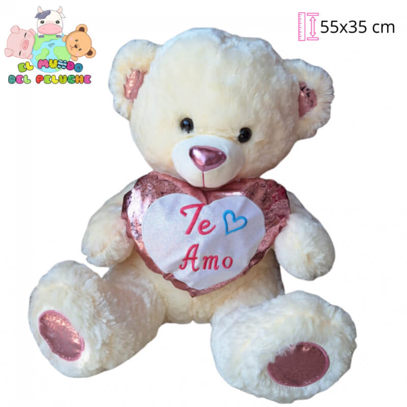 Oso con Corazón “Te Amo” Importación | 55 x 35 cm | El Mundo del Peluche
