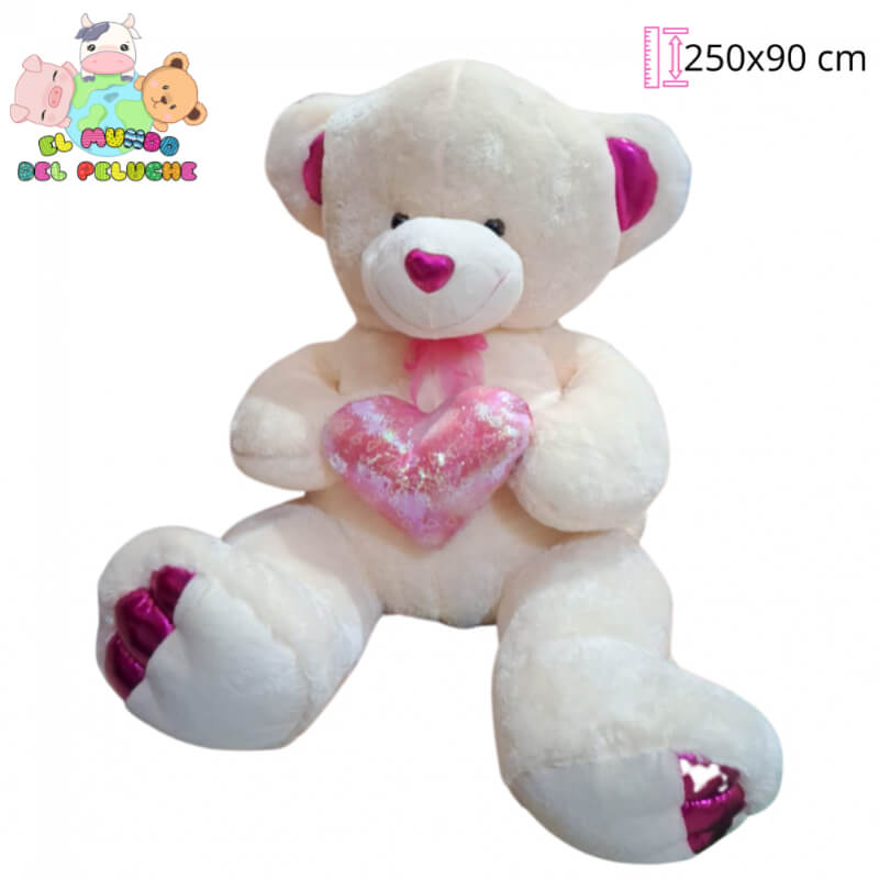 Osa Angélica Mega con Corazón | 250 x 90 cm | El Mundo del Peluche