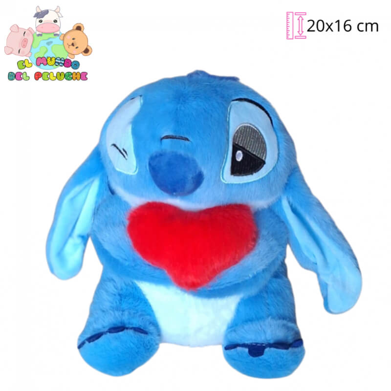Peluche | Stitch con Corazón #0 | 20x16 cm | El Mundo del Peluche