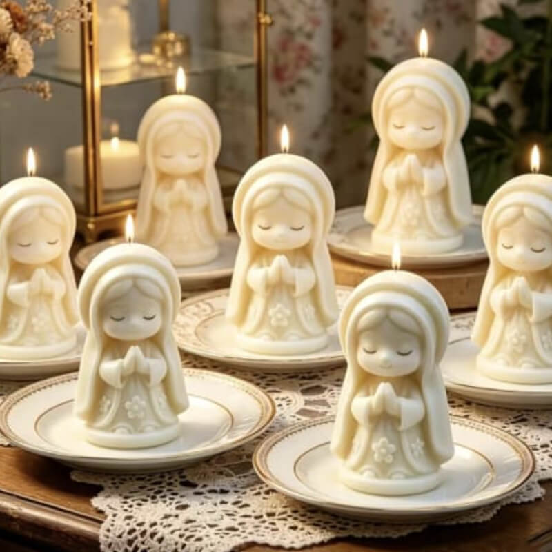Moldes de silicona con diseño Vírgenes de Guadalupe estilo infantil para uso en Velas, Jabones, resina, chocolate.