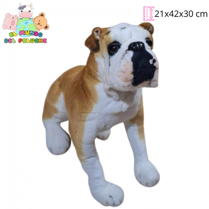 Perro Boxer Real | 21x 42x30 cm | Peluche Realista Importado | El Mundo del Peluche