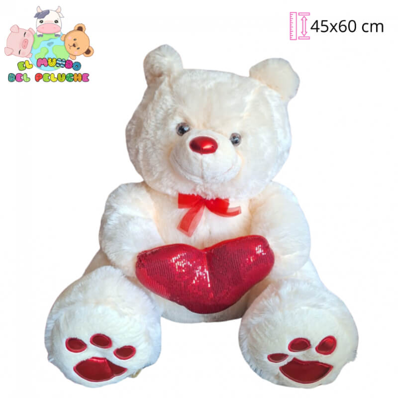 Oso Brandon #3 con Corazón | 45 x 60 cm | El Mundo del Peluche