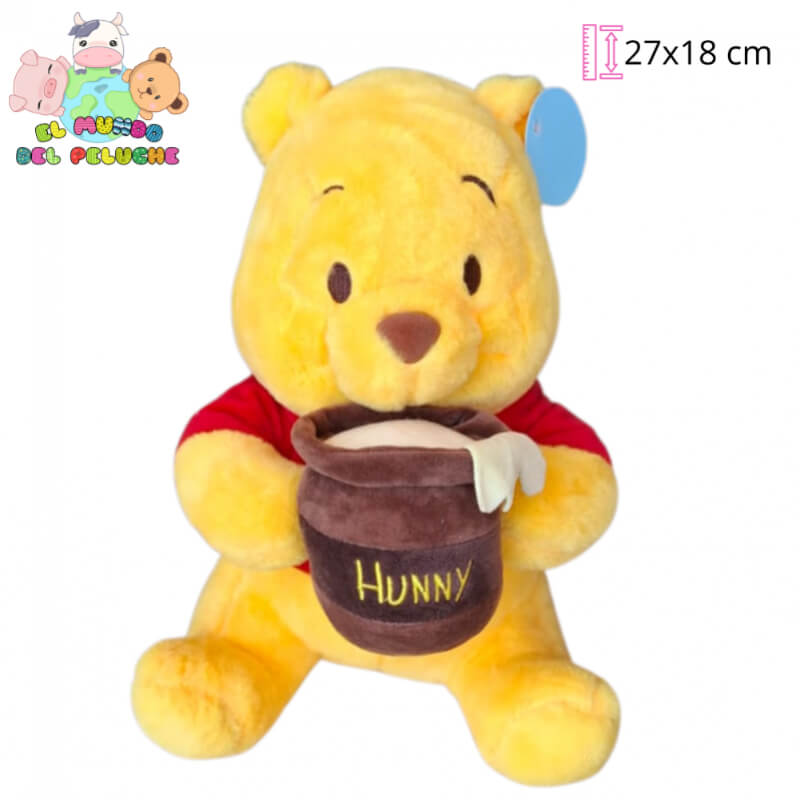 Peluche | Winnie Pooh con Tarro de Miel | 27 x 18 cm | El Mundo del Peluche