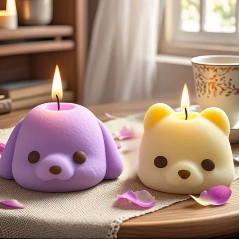 Combo moldes de silicona de Cara de perro y gato para uso en Velas, resina, porcelana fría, chocolate, jabón.