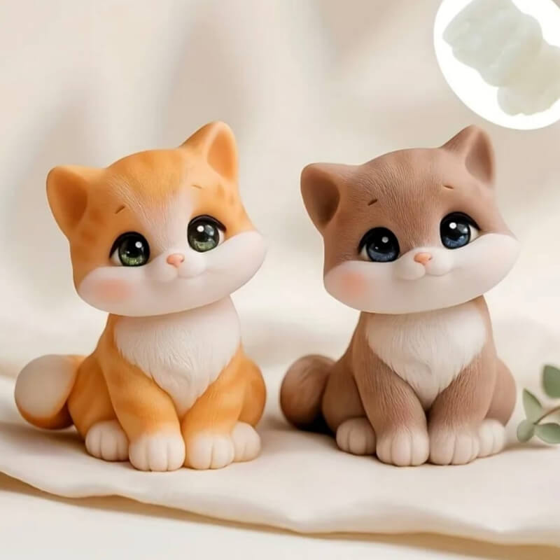 Moldes de silicona de 3 diseños de Gatos para uso en Velas, resina, yeso, cemento, chocolate. (precios unitarios en la descripción)