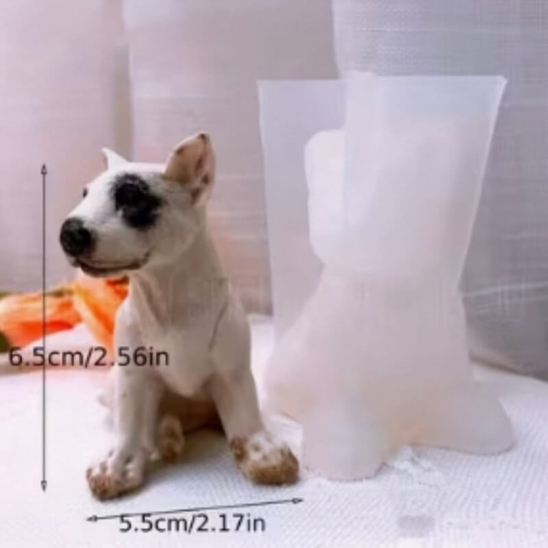 Molde de silicona de diseño de Bull Terrier para uso en Velas, resina, jabón, chocolate.