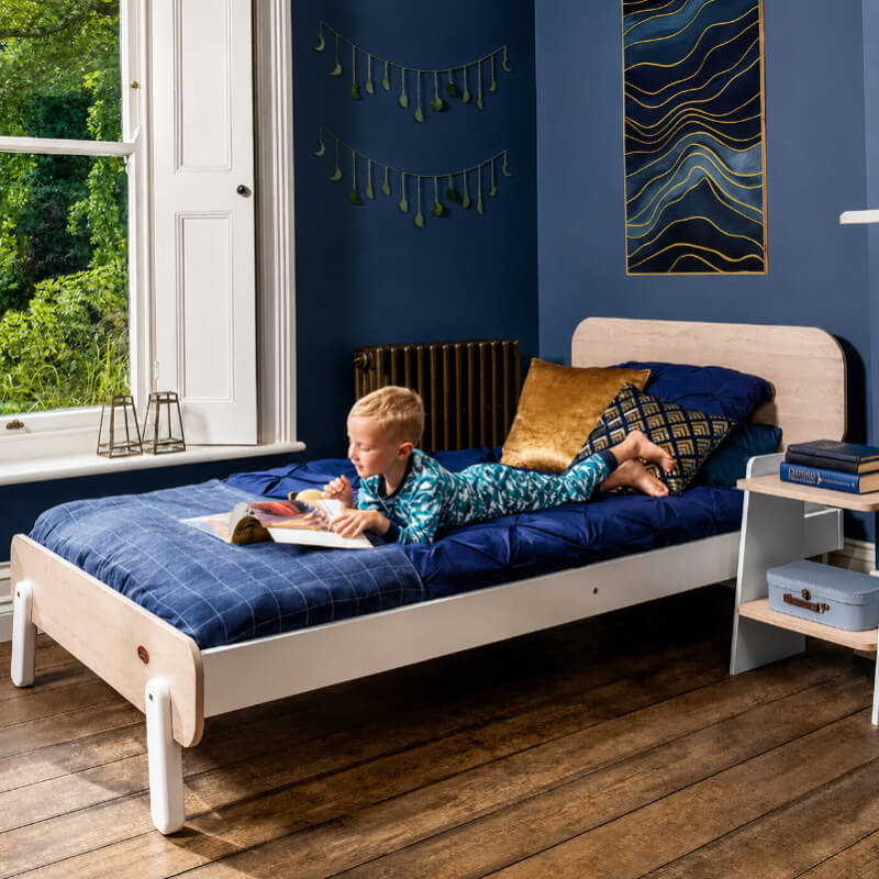 Cama Natty (Plaza y media) - Celeste, Rosado o Madera y blanco