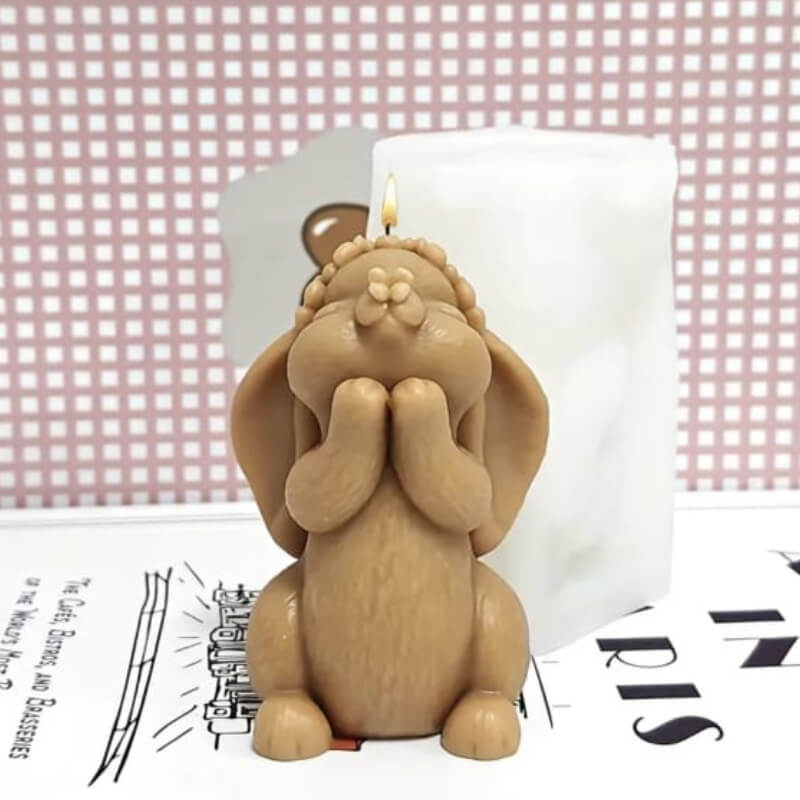 Molde de silicona con diseño de Conejo mirando arriba para uso en Velas, resina, jabones, alimentos, chocolate.