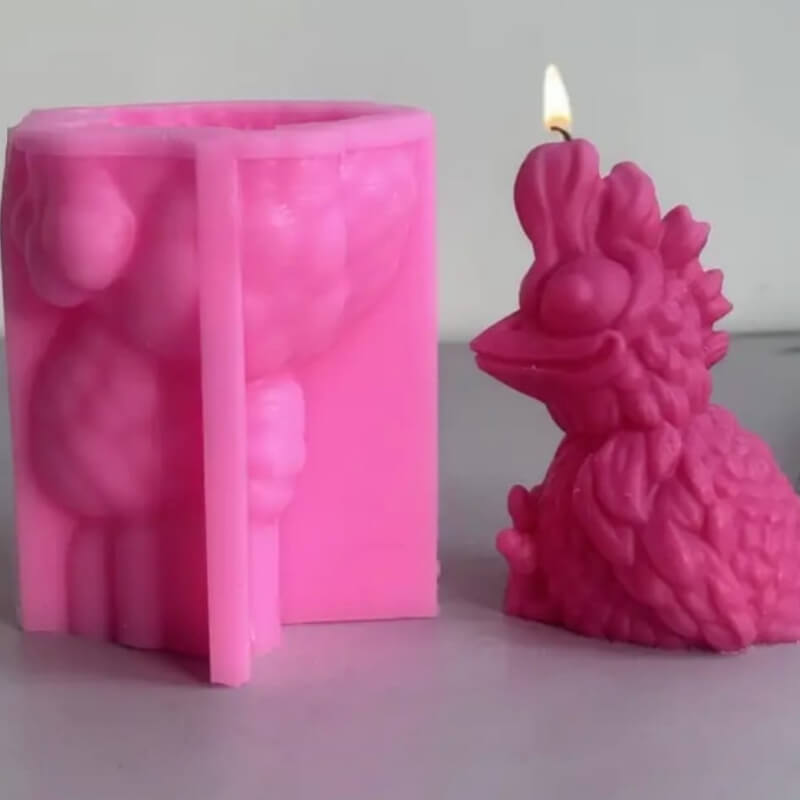 Combo moldes de silicona con diseño de Gallos A y B para uso en Velas, resina, jabones, alimentos, chocolate. (valor unitario en la descripción)