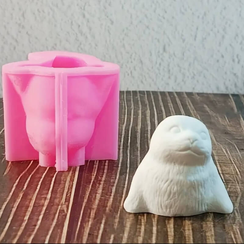 Moldes de silicona para Foca para uso en resina, yeso, cemento, velas.
