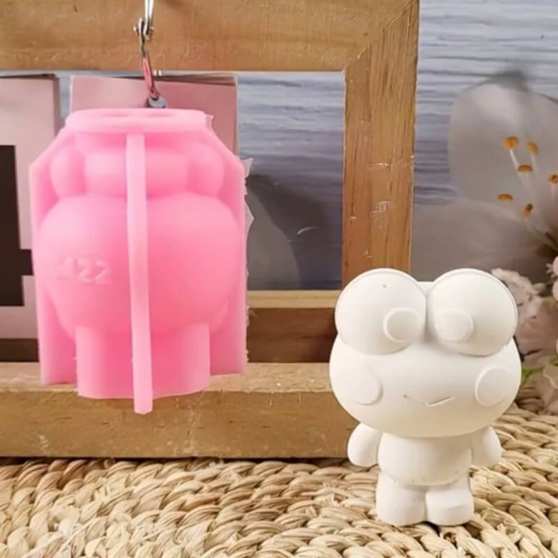 Molde de silicona con diseño Sapo cómico para uso en Velas, Jabones, resina, chocolate.