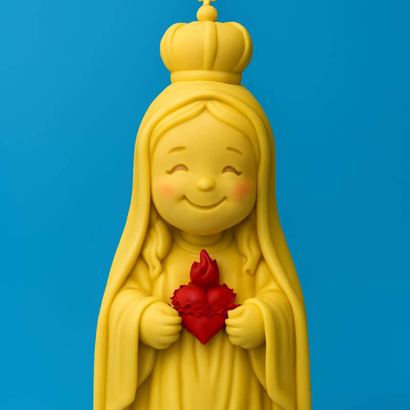 Molde de silicona con diseño de Virgen de Fátima para uso en Velas, chocolate, resina, yeso.