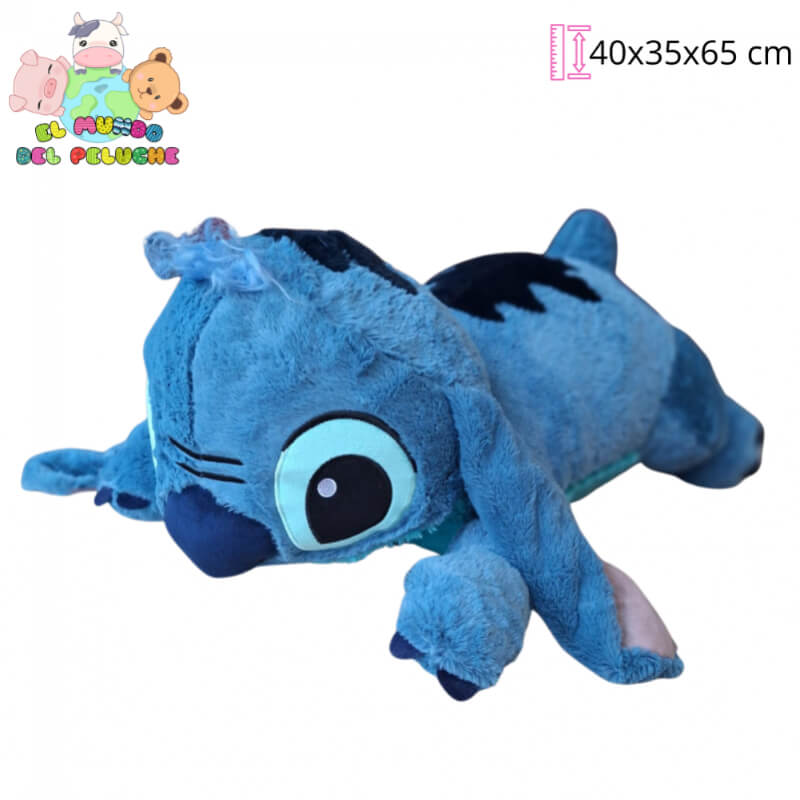 Peluche Stitch Echado Importado | Diseño Acostado Grande | 40x35x65 cm | El Mundo del Peluche