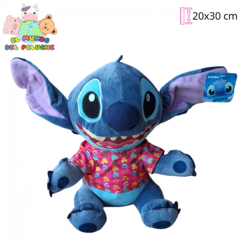 Peluche Stitch Sonrisas Importado | Diseño Alegre Playero | 20 x 30 cm | El Mundo del Peluche