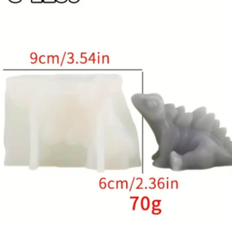 Moldes de silicona de 5 Dinosaurios varios diseños para uso en Velas, jabones, resina, yeso, chocolate. (precio unitario en la descripción)