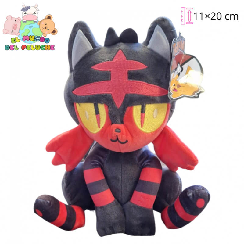 Peluche Pokémon Litten | Personaje con Licencia | 11 × 20 cm | El Mundo del Peluche