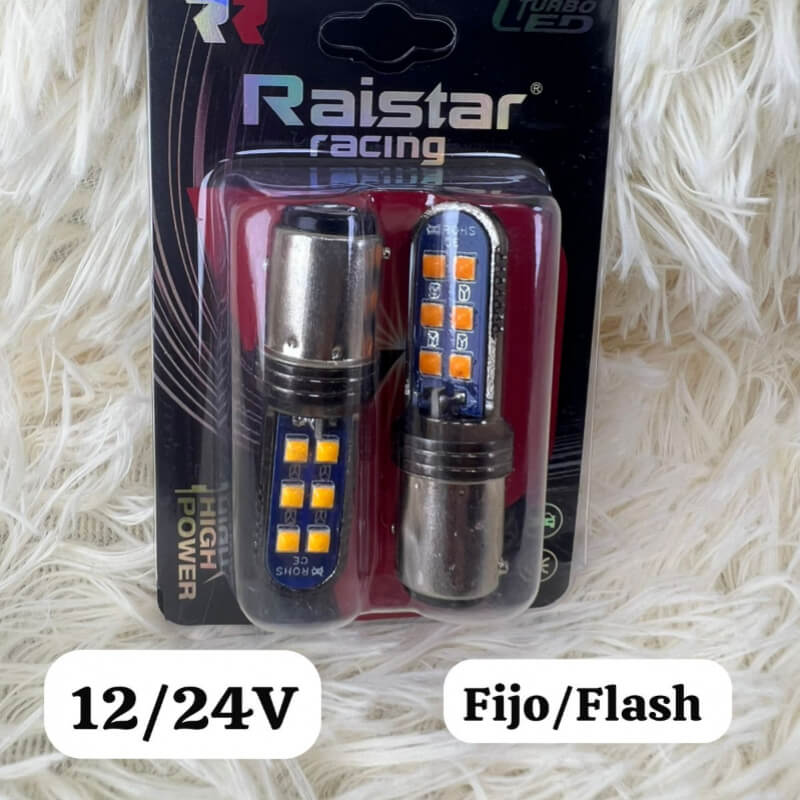 FOCO 2PUNTO FIJO FLASH AMARILLO 12V A 24V